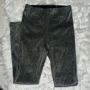 SILVER & BLACK LEGGINGS SZ MEDIUM